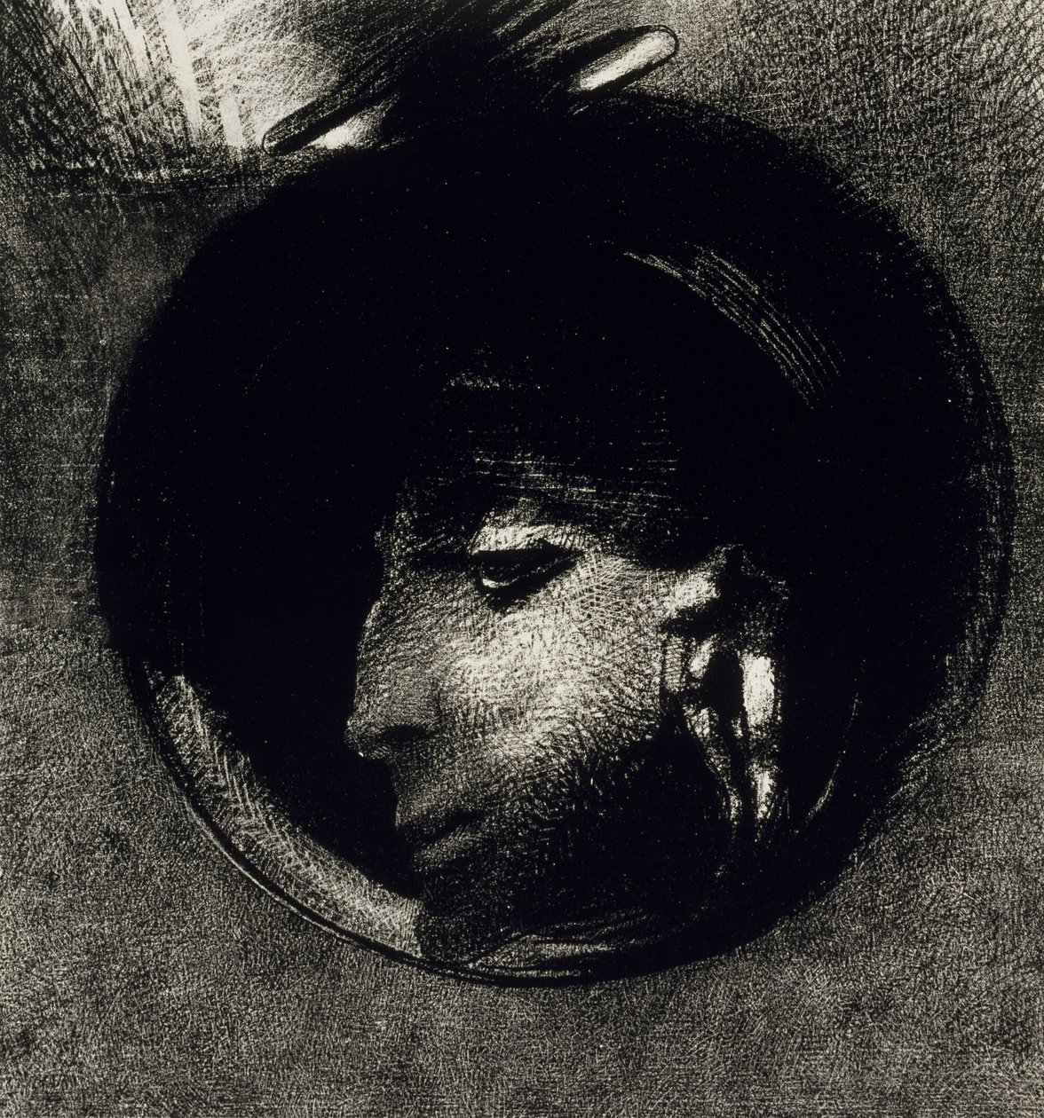 Auricular Cell, 1893 (litho på kinesisk applikert papir) av Odilon Redon