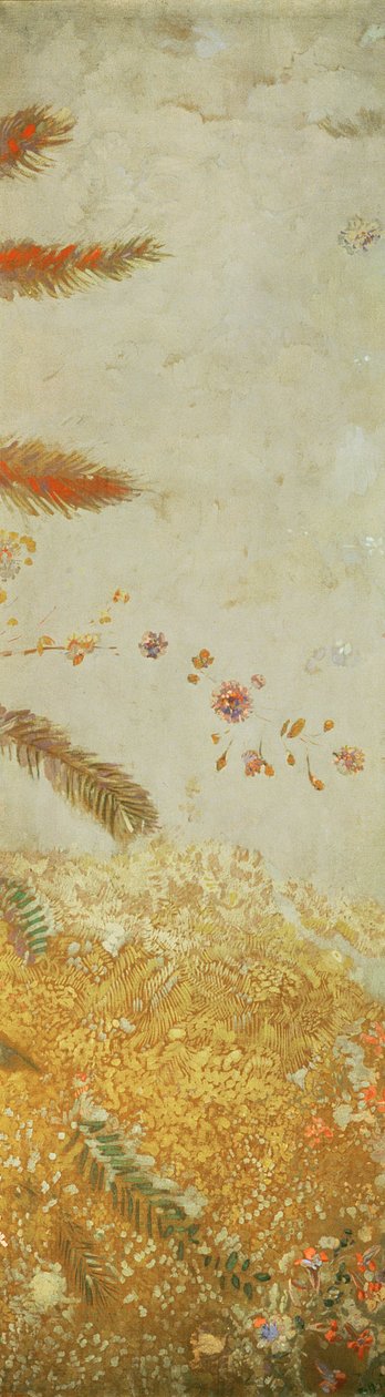 Dekorativt panel, ett av fem designet for Ernest Chausson, 1902 (olje og gouache på lerret) av Odilon Redon