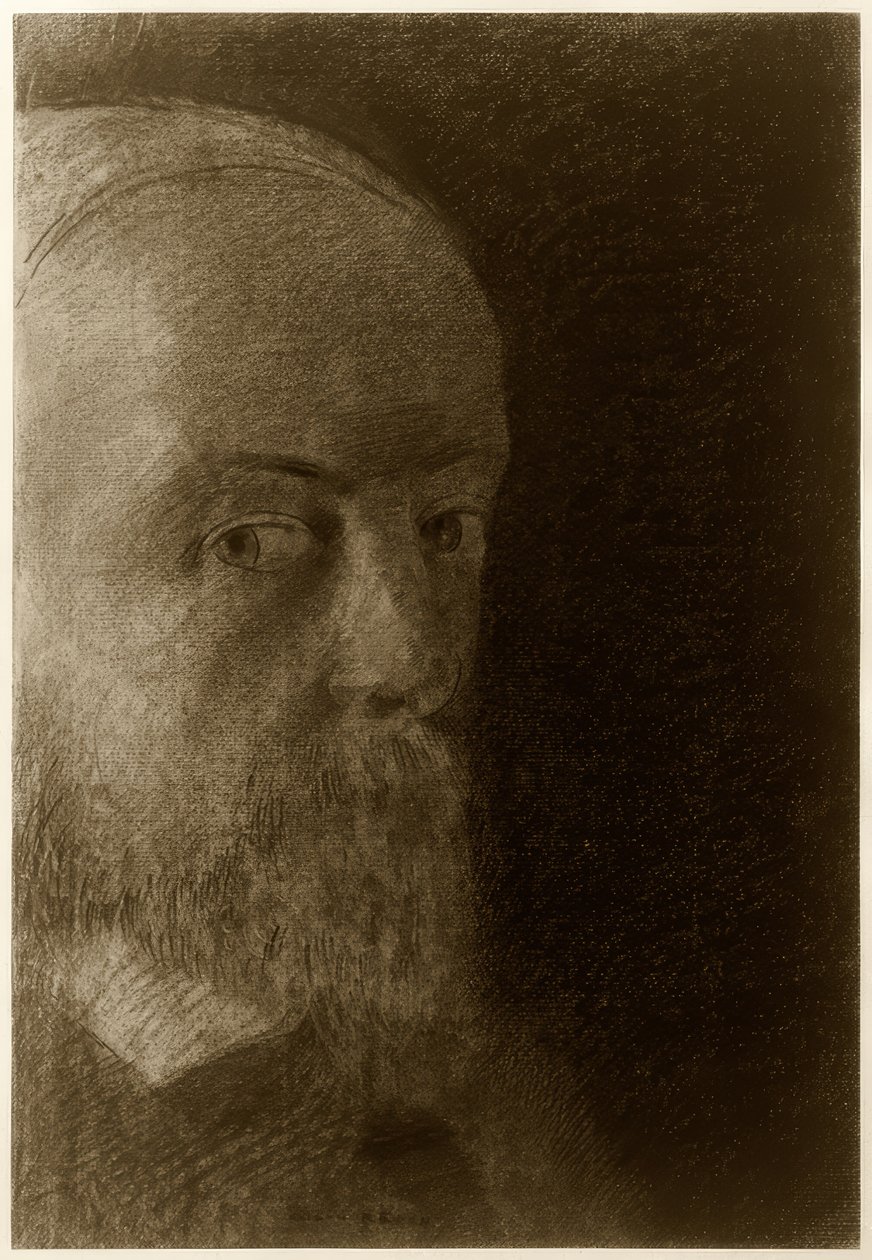 Hode/selvportrett av Odilon Redon