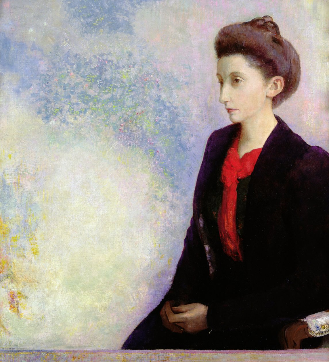 Portrett av baronesse Robert de Domecy, 1900 av Odilon Redon