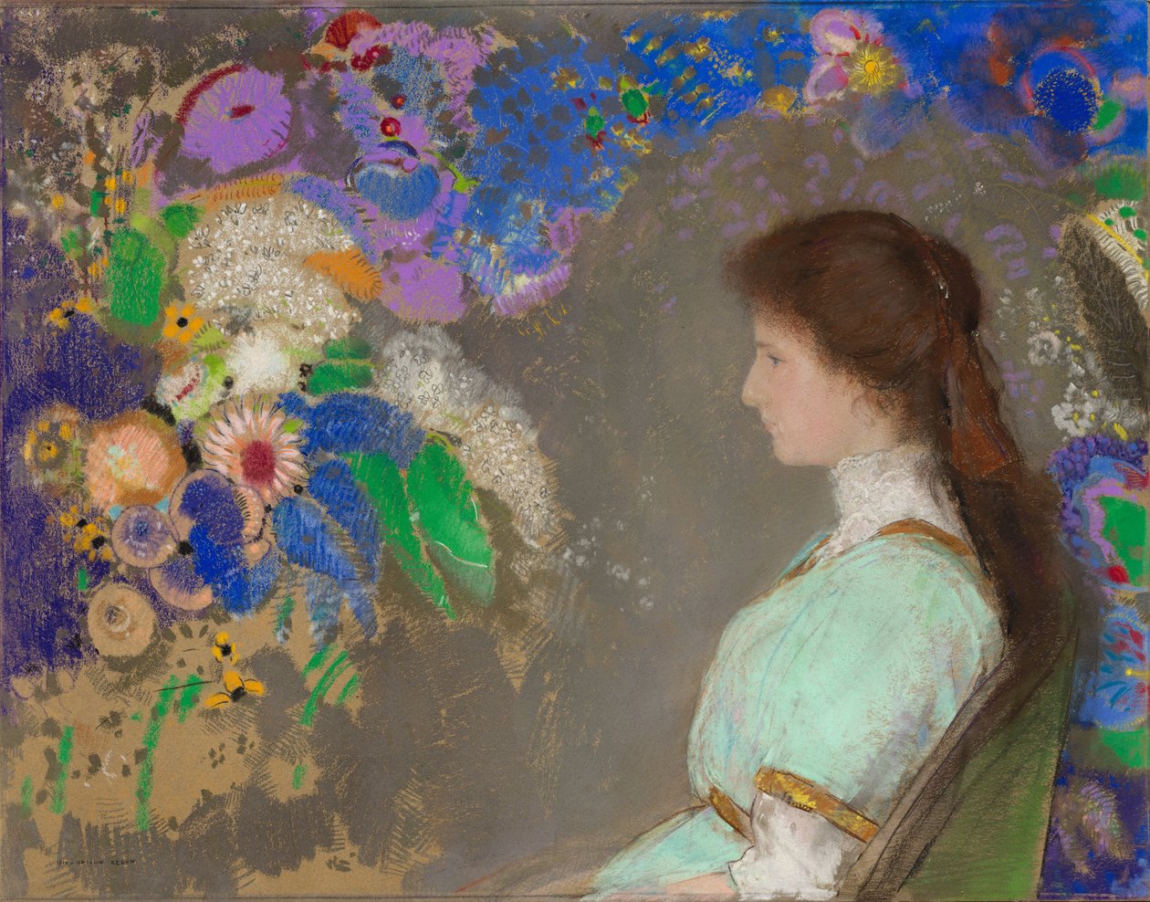 Portrett av Violette Heymann av Odilon Redon