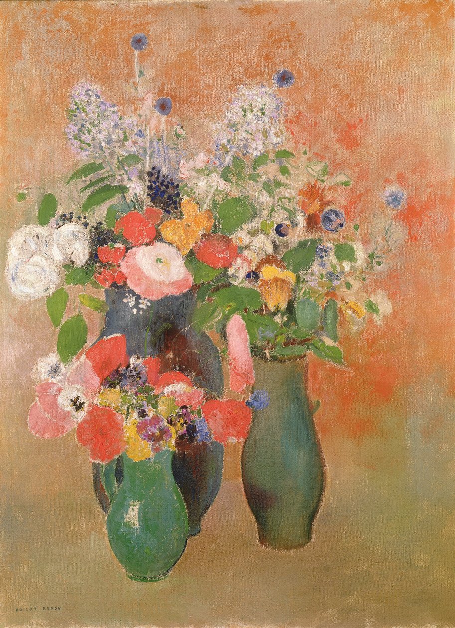 Stilleben av blomster, 1910 av Odilon Redon