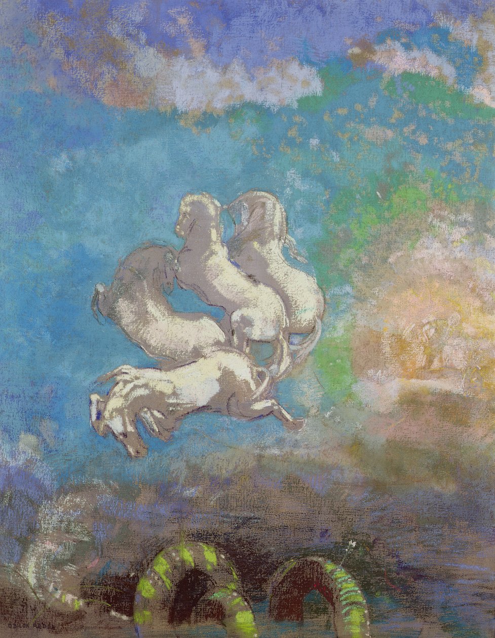 The Chariot of Apollo, ca. 1905-14 (olje og pastell på lerret) av Odilon Redon