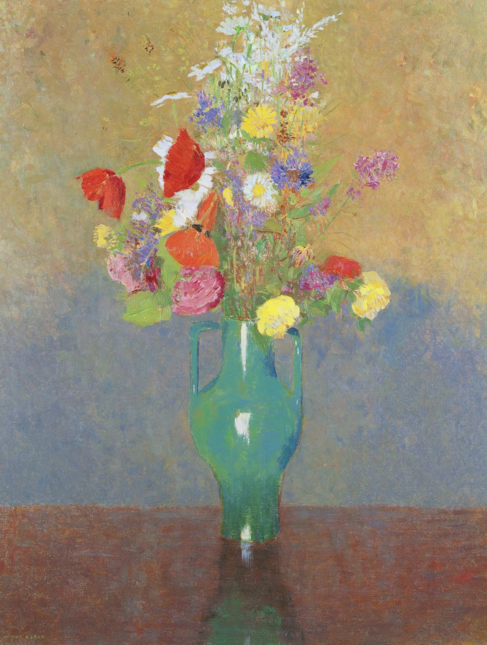 Den grønne vase, ca.1900 av Odilon Redon
