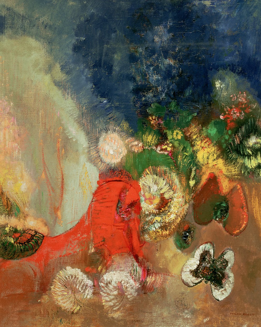 Den røde sfinxen, ca. 1912 av Odilon Redon