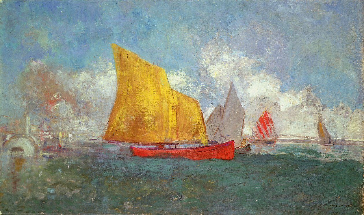 Yachter i en bukt av Odilon Redon