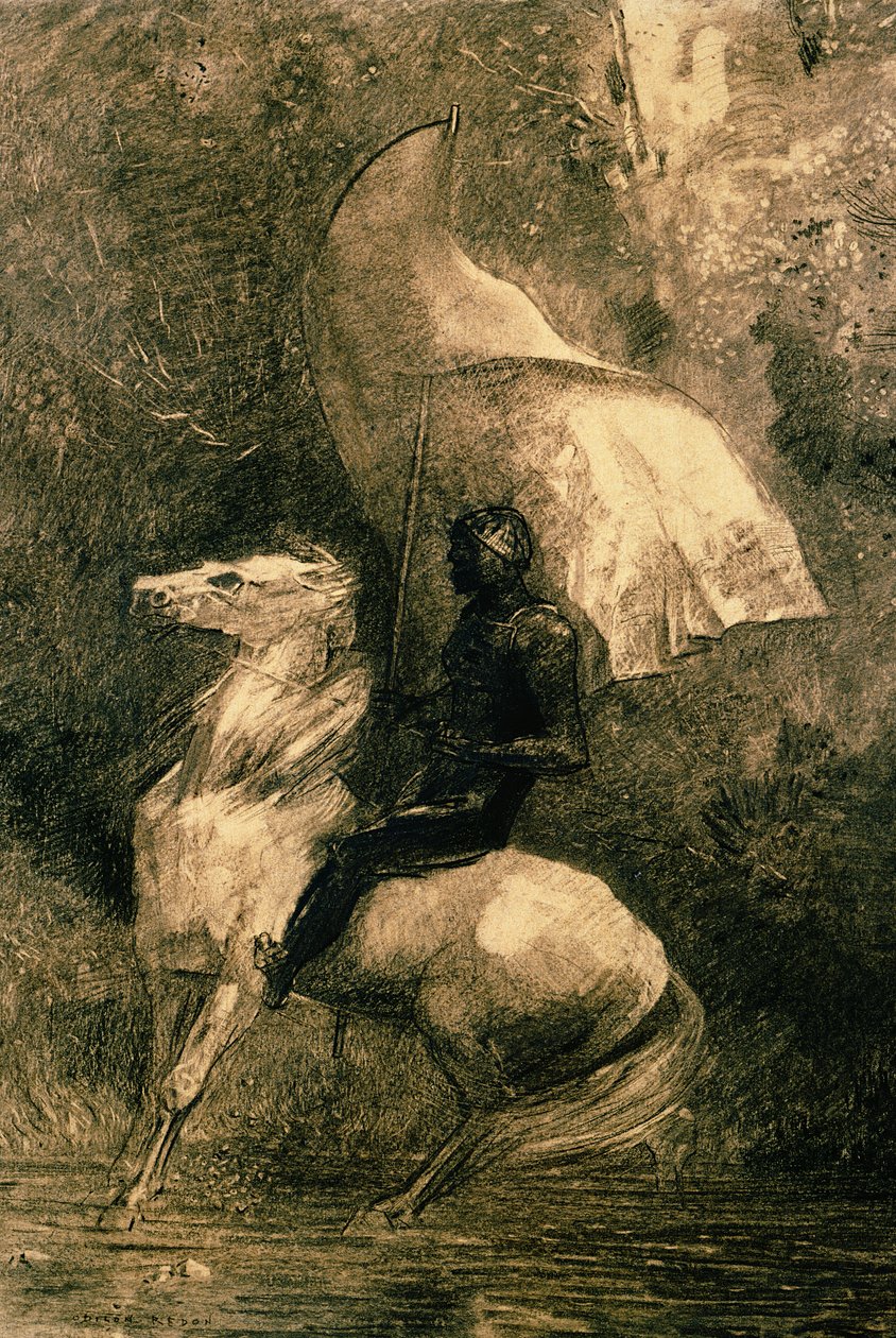 En ridder, ca. 1885 av Odilon Redon