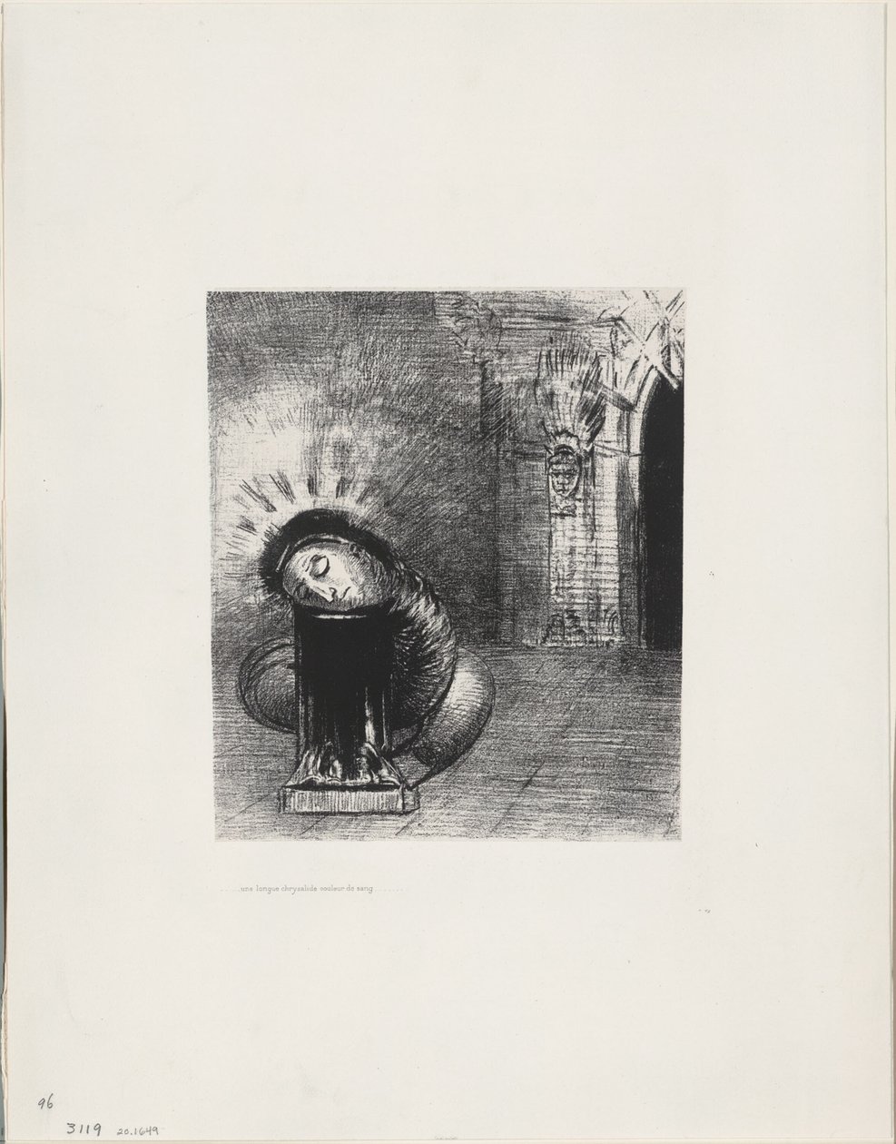 A Long Chrysalis, the Color of Blood, plate 2 av 6 av Odilon Redon