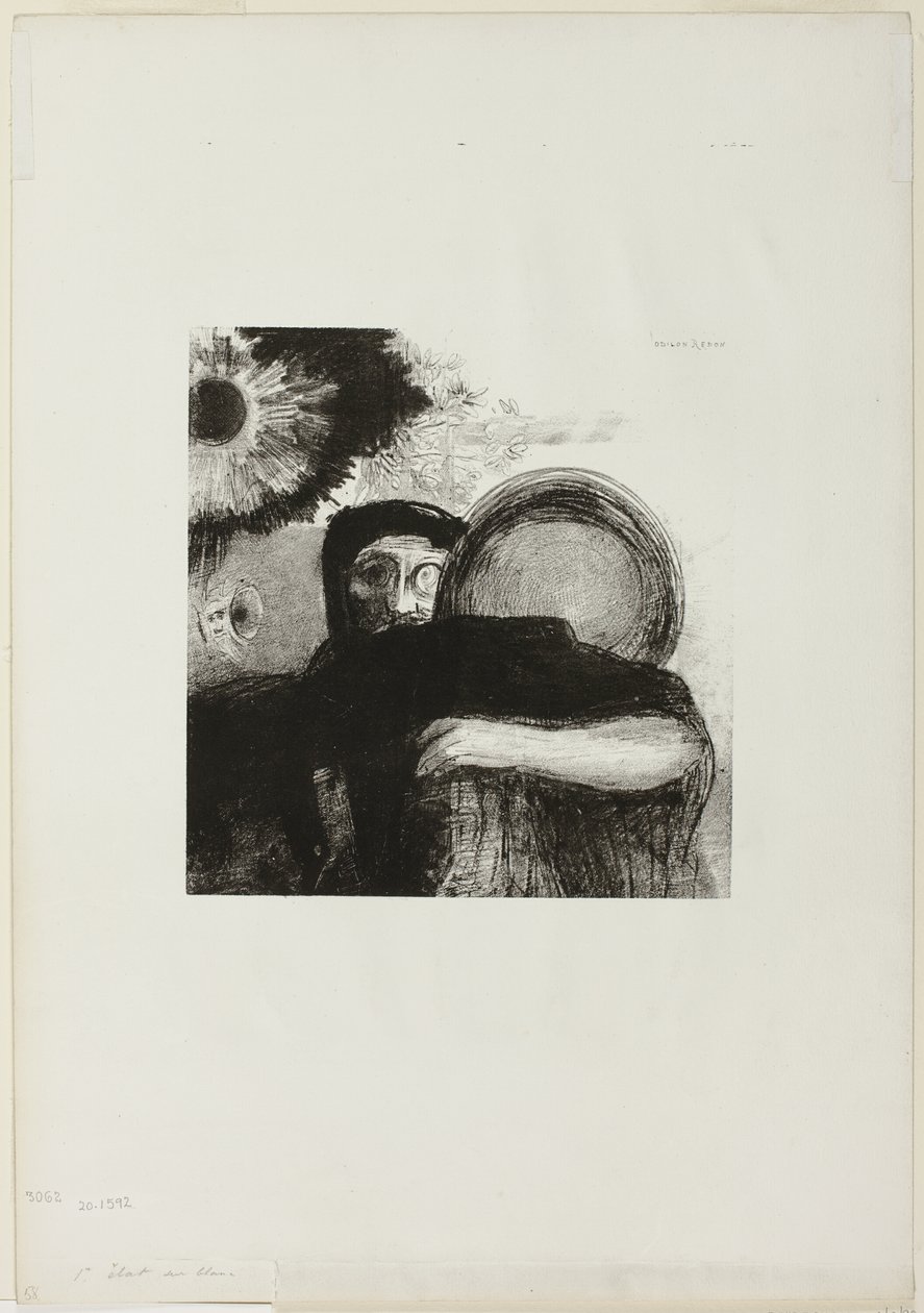 A Strange Juggler, plate 5 fra Homage to Goya av Odilon Redon