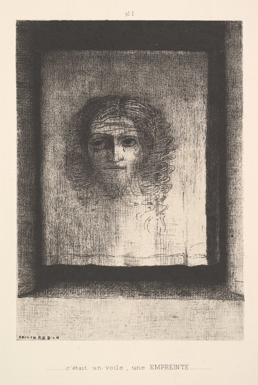 Et slør, et trykt bilde, 1891. av Odilon Redon