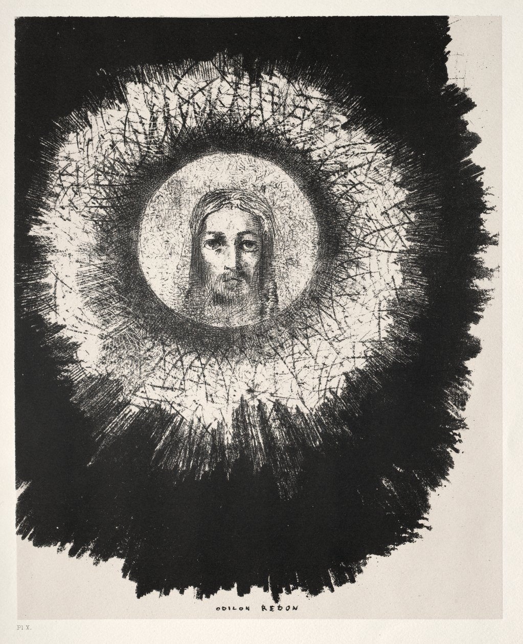 Og i selve solskiven skinner Jesu Kristi ansikt av Odilon Redon