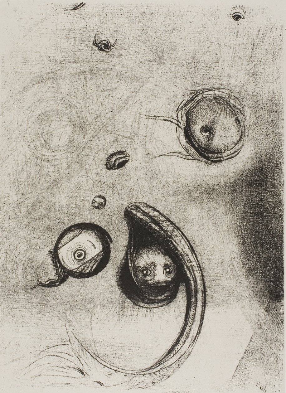 Og at øyne uten hoder fløt som bløtdyr, plate 13 av 24 av Odilon Redon