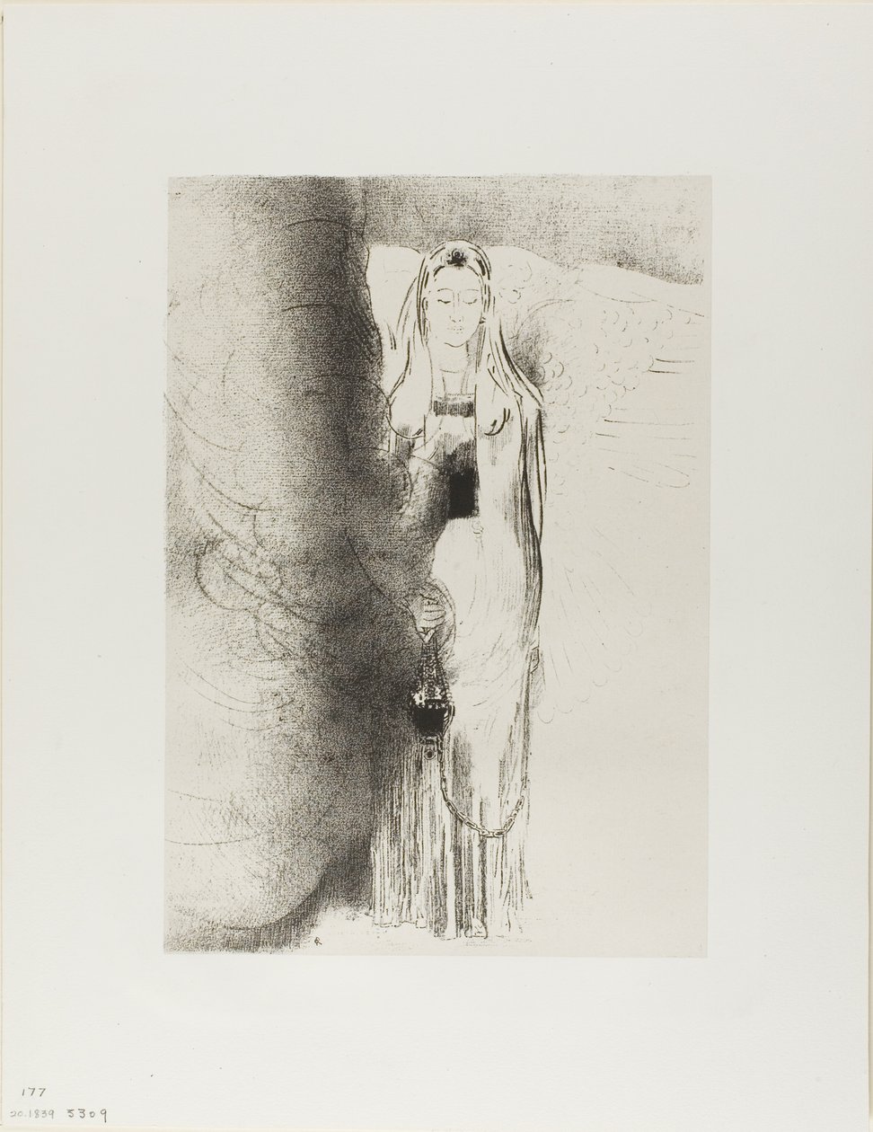 Og engelen tok røkelseskaret, plate 4 av 12 av Odilon Redon