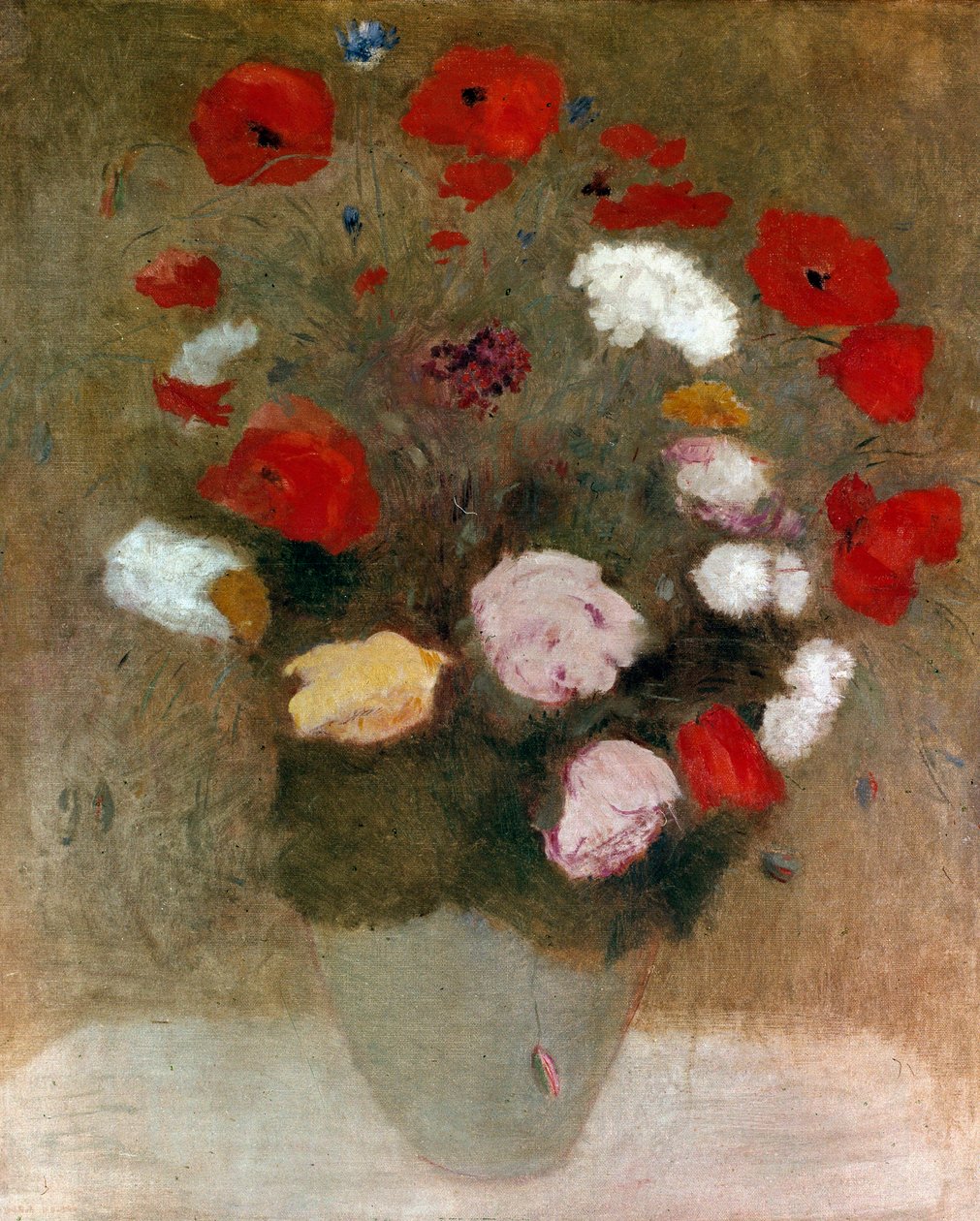 Bukett med valmuer Maleri av Odilon redon (1840-1916). av Odilon Redon