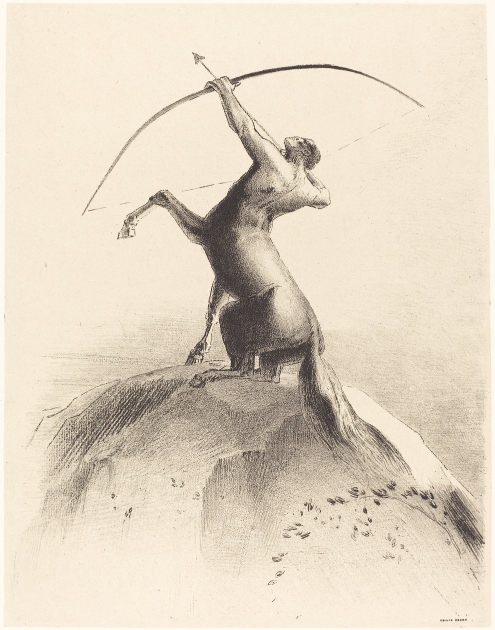 Centaur visant les Nues (Centaur care vizează norii) norvegian av Odilon Redon