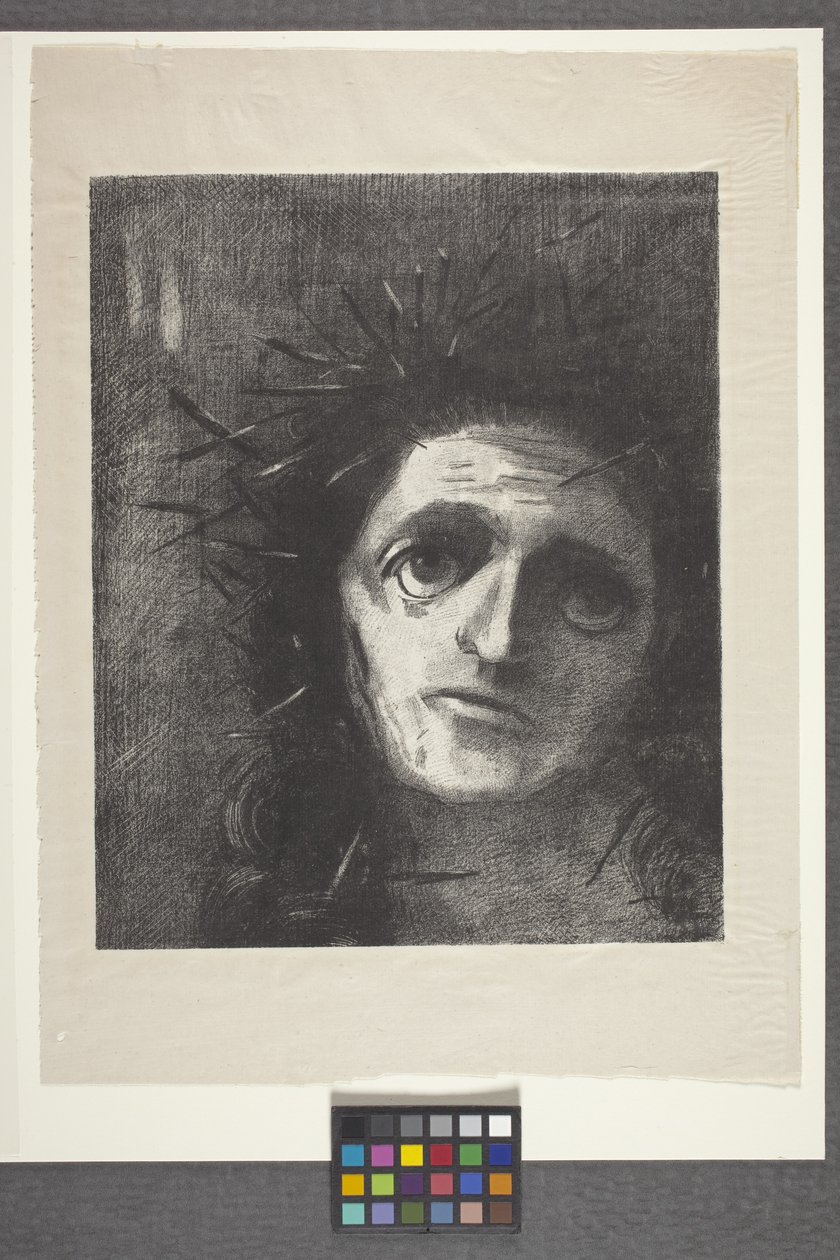 Kristus (litografi på kinesisk volant papir) av Odilon Redon