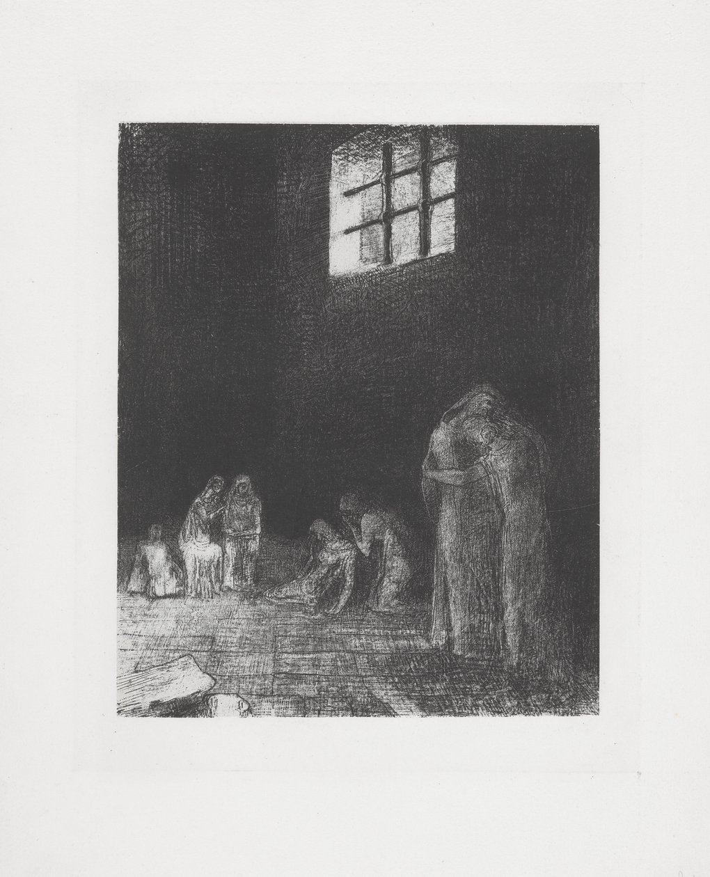 I skyggene av mennesker som gråter og ber... av Odilon Redon