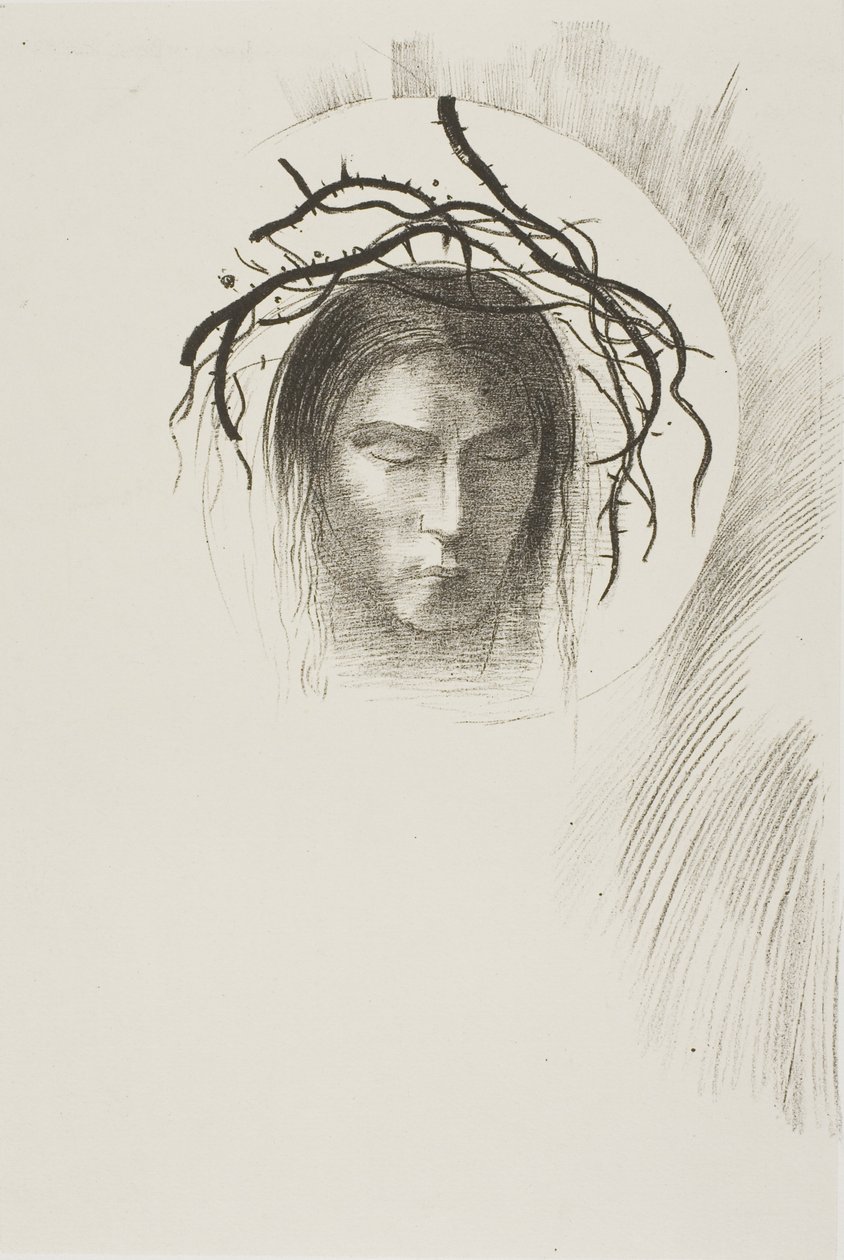 Dagen viser seg endelig,...og i selve solskiven skinner Jesu Kristi ansikt, plate 24 av 24 av Odilon Redon