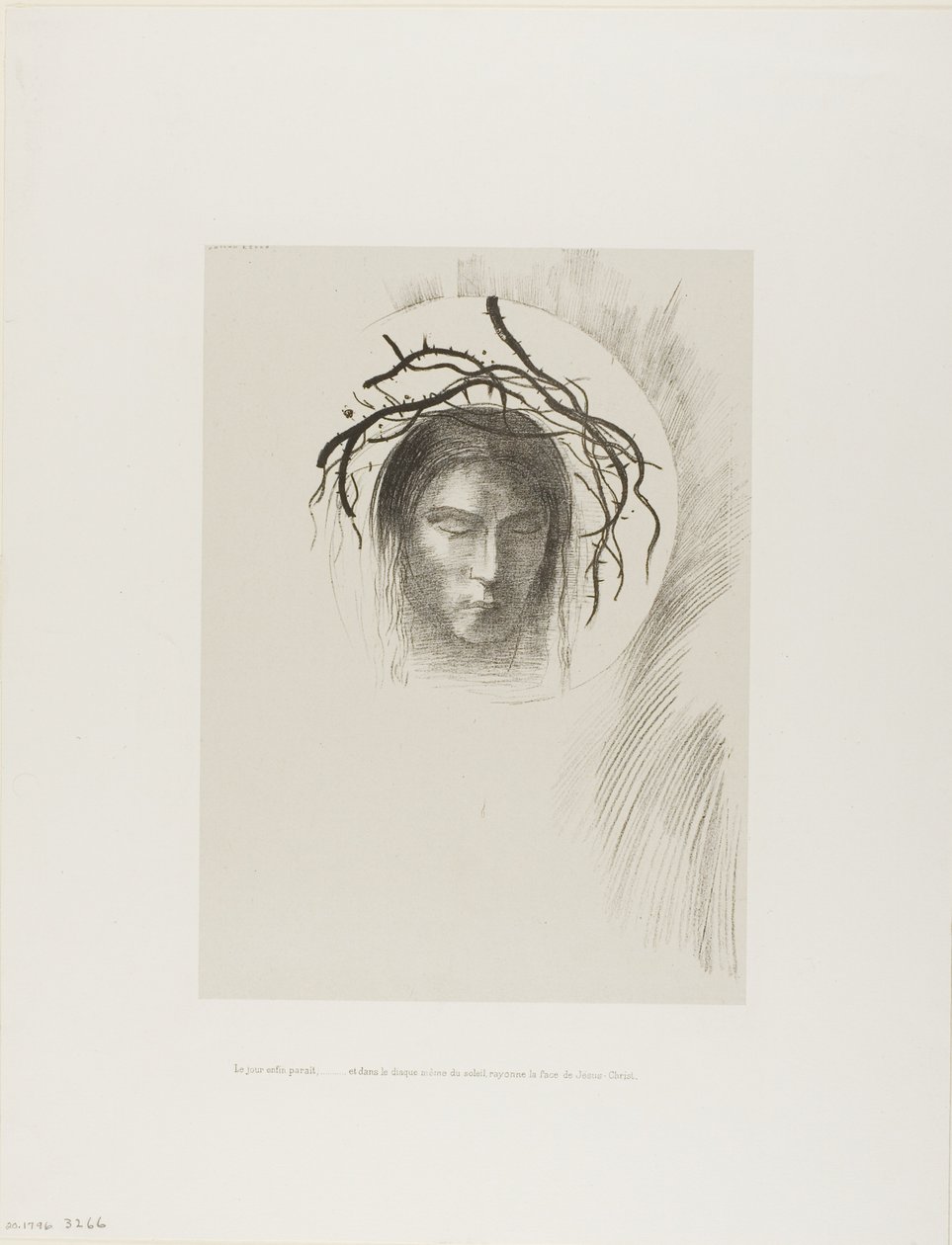 Dagen viser seg endelig,...og i selve solskiven skinner Jesu Kristi ansikt, plate 24 av 24 av Odilon Redon