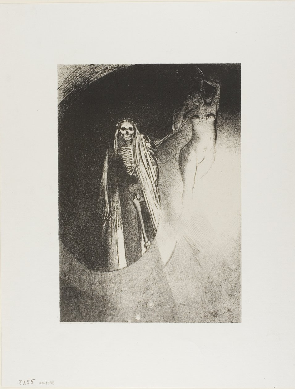Død: Det er jeg som gjør deg seriøs; La oss omfavne hverandre, plate 20 av 24 av Odilon Redon