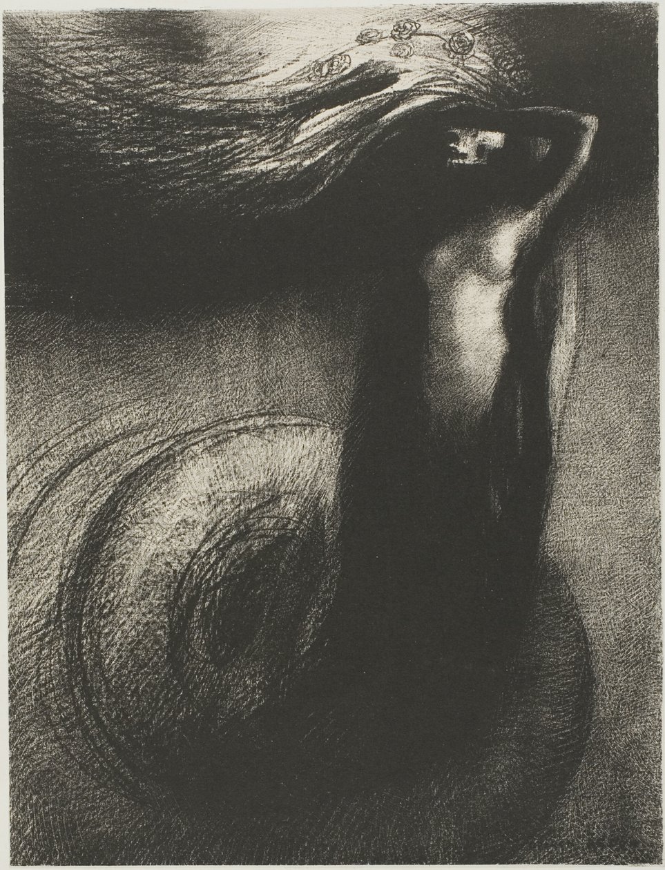 Død: "Min ironi overgår alle andre!", plate 3 av 6 av Odilon Redon