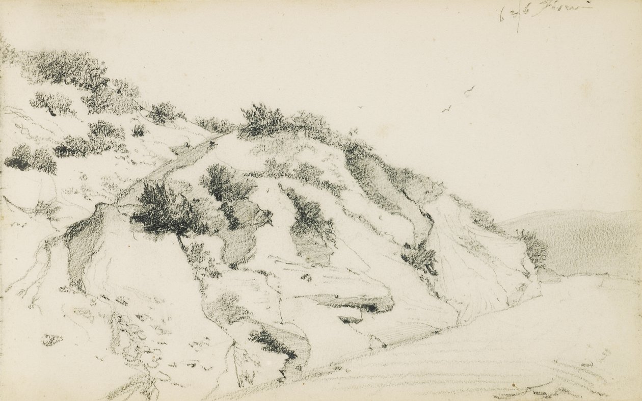 Tegning fra et album med tittelen "The Baskerland", 1862-63 av Odilon Redon
