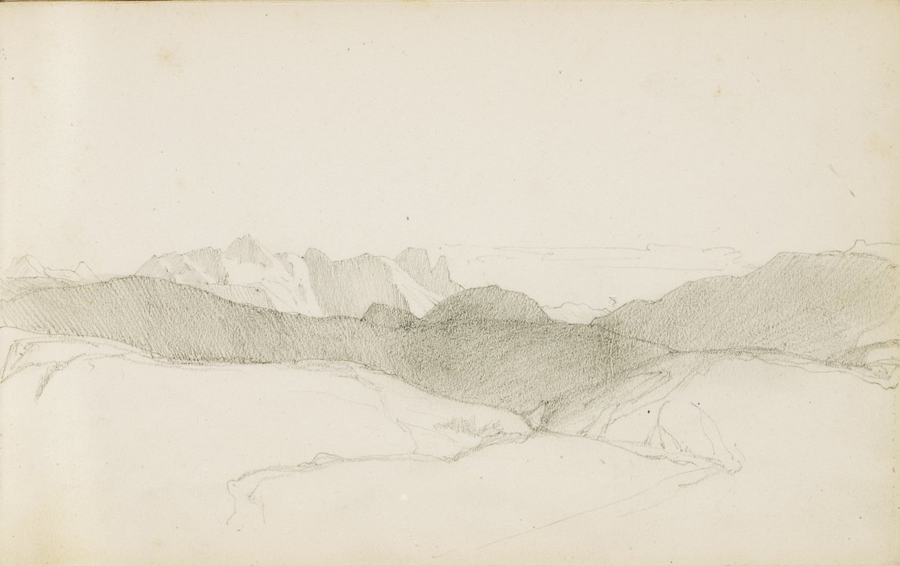 Tegning fra et album med tittelen "The Baskerland", 1862-63 av Odilon Redon