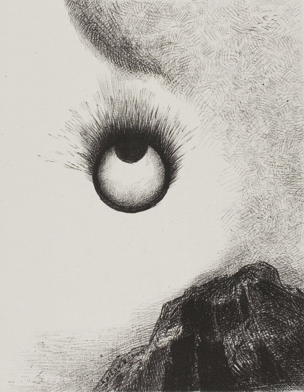 Overalt brenner øyeepler, plate 9 fra The Temptation of Saint Anthony (1. serie) av Odilon Redon