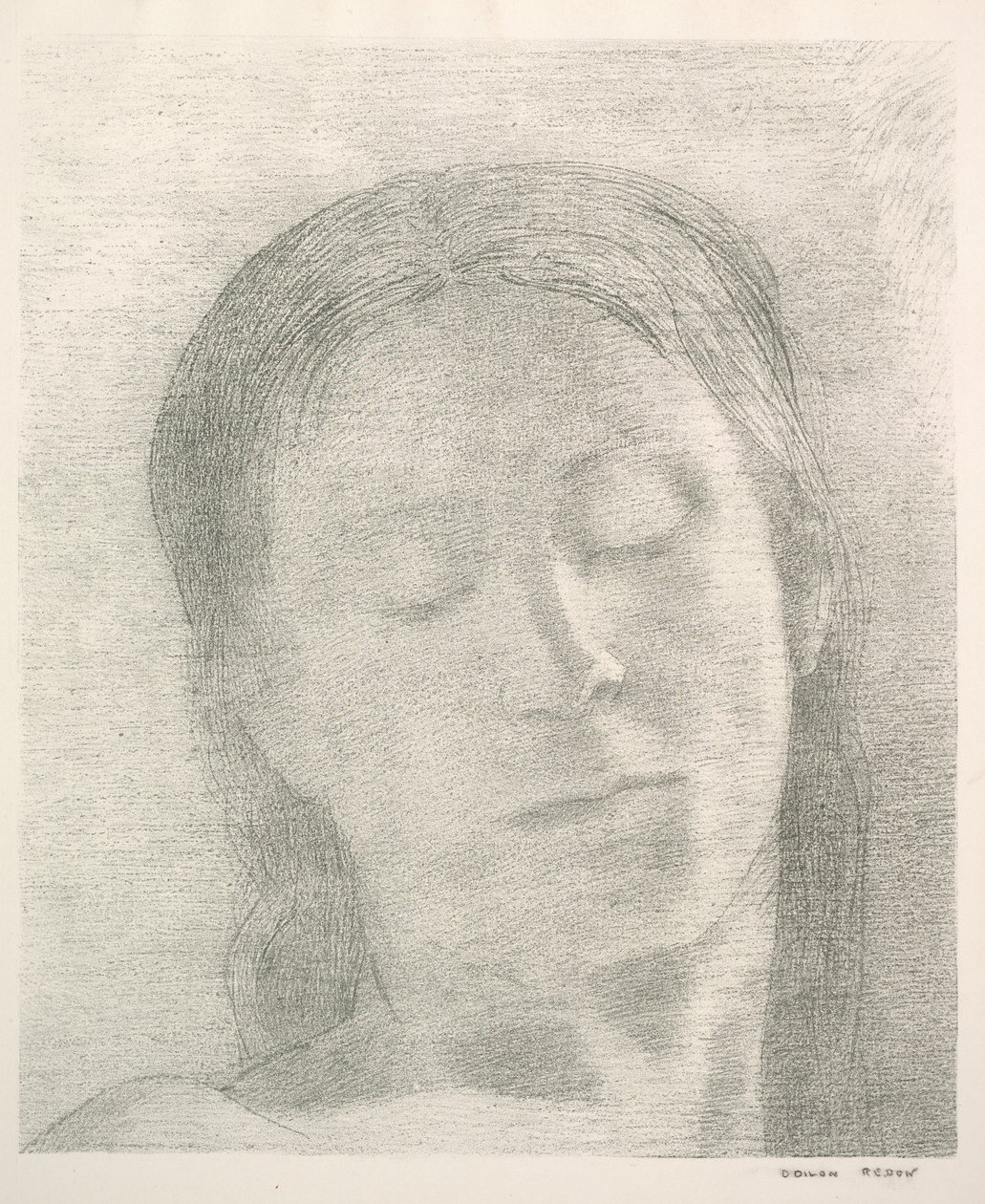 Øyne lukket, 1890. av Odilon Redon