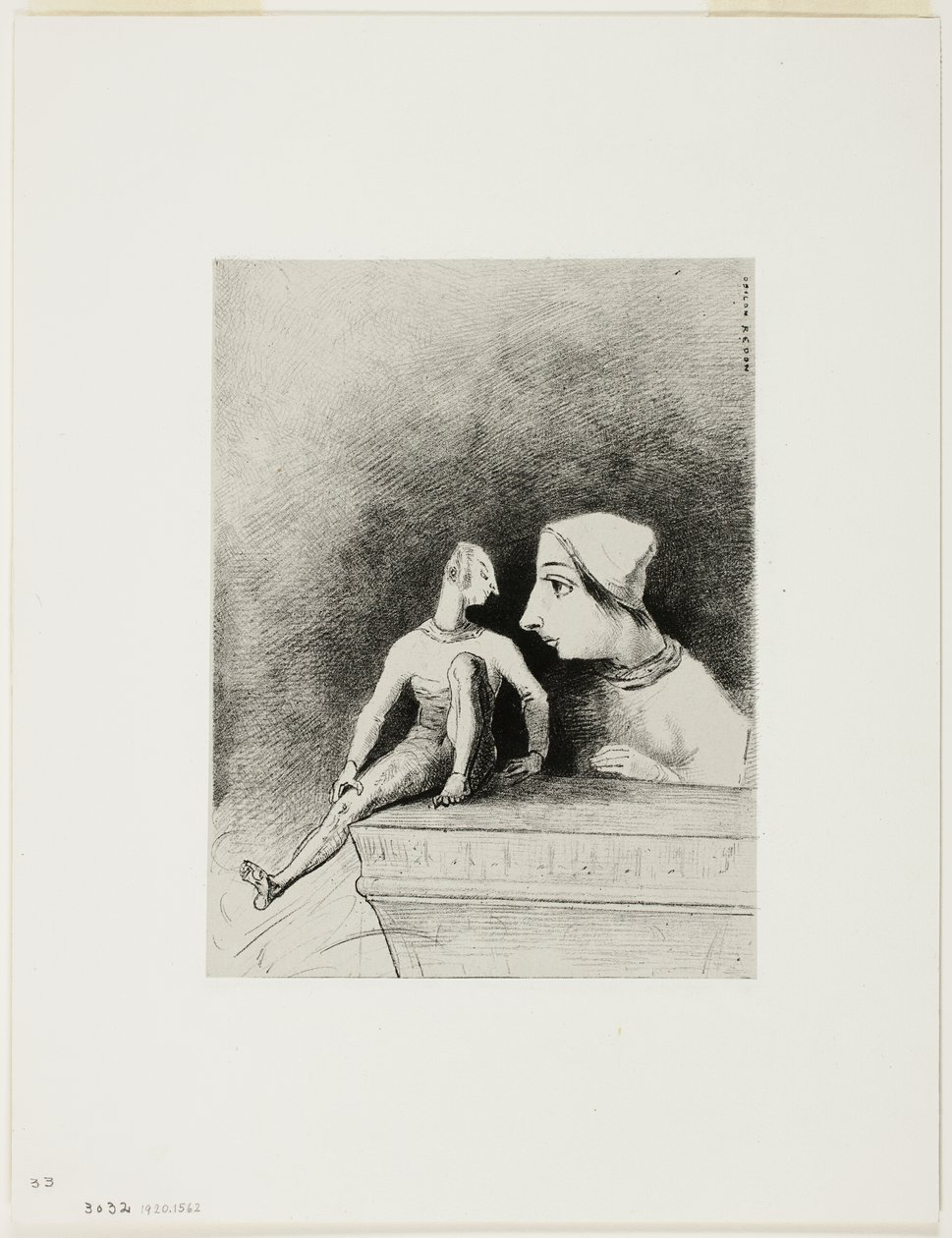 Felineness, plate syv fra In Dreams av Odilon Redon