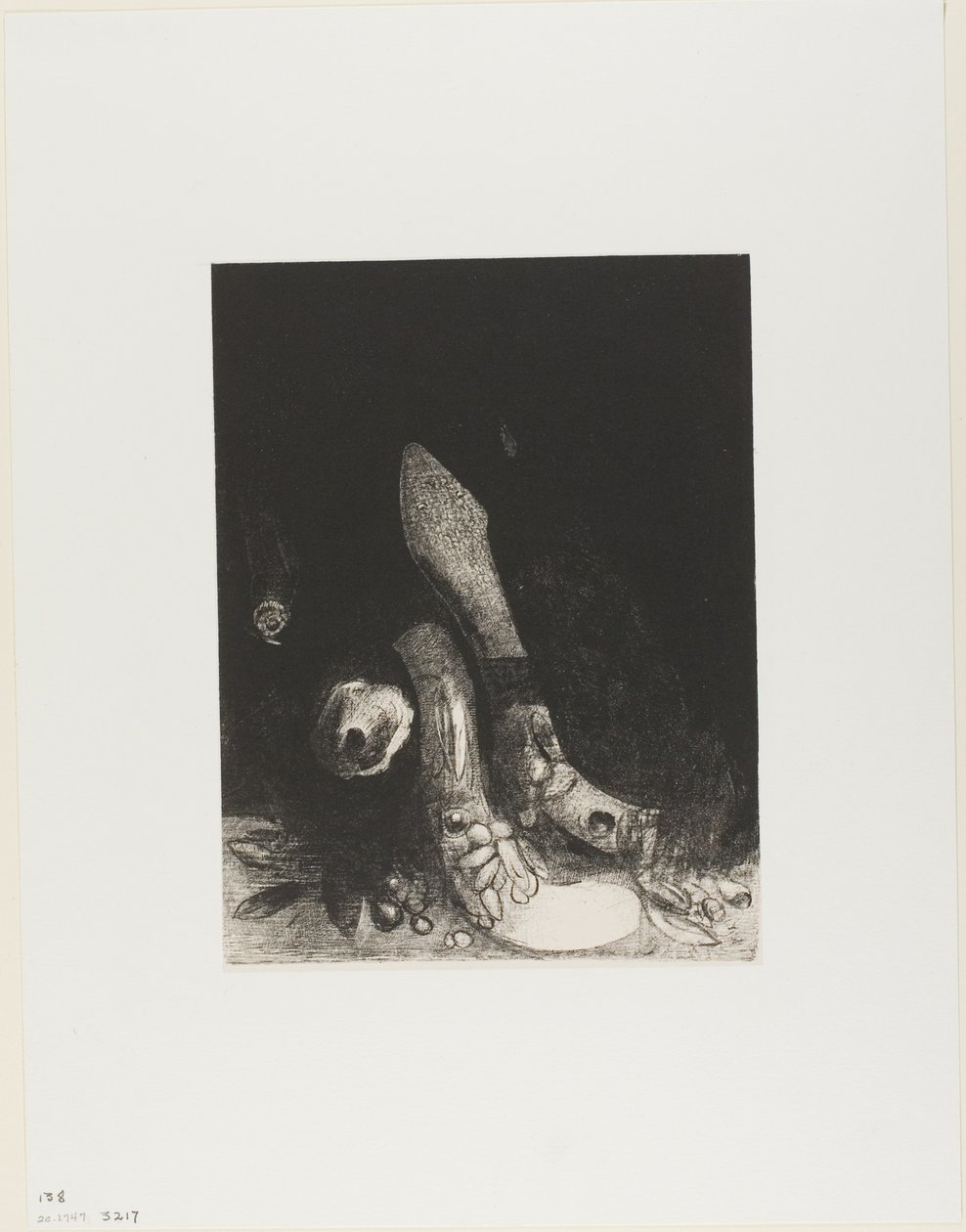 Blomster faller og hodet til en pyton dukker opp, plate 5 av 24 av Odilon Redon