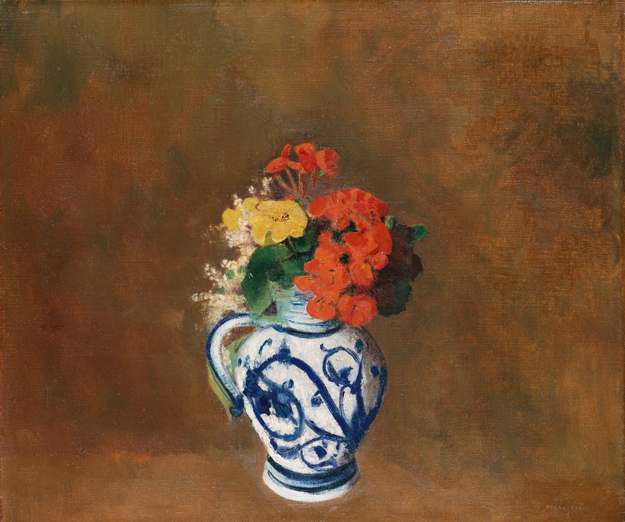 Blomster i en blå vase, ca. 1900 av Odilon Redon