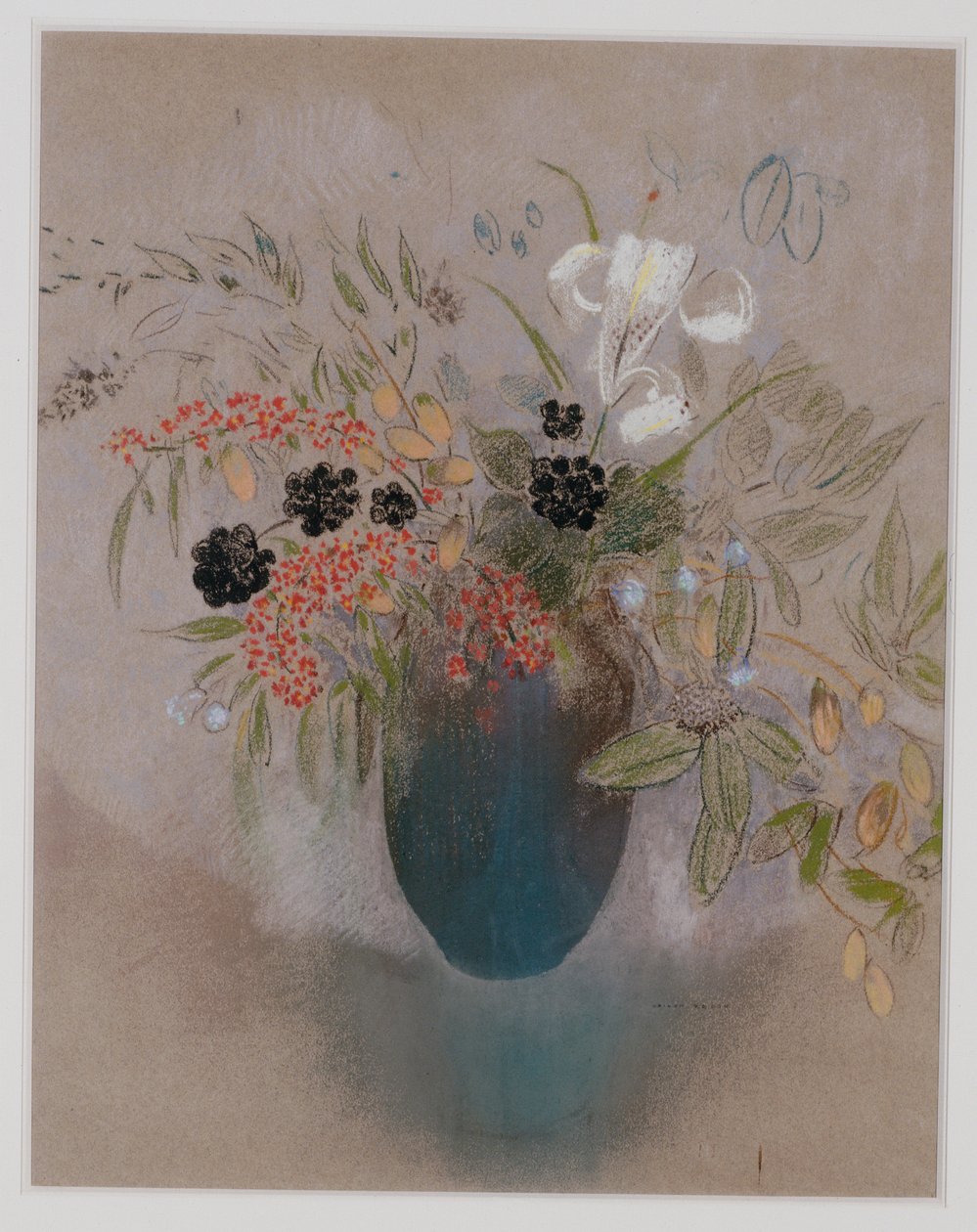 Blomster i en vase av Odilon Redon