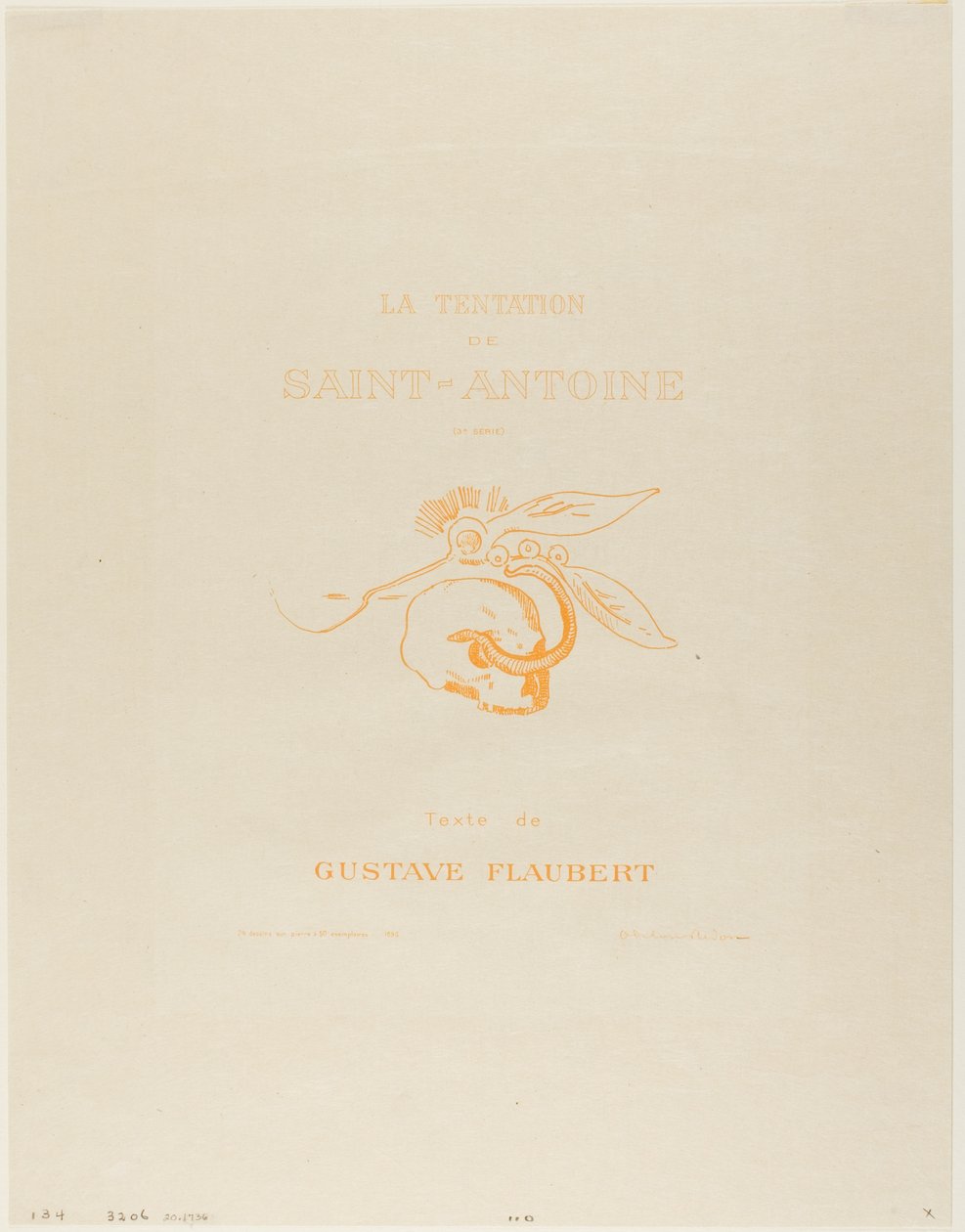 Frontispice/tittelplate for Tentation de St. Antoine av Odilon Redon