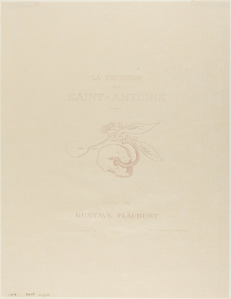 Frontispice/tittelplate for Tentation de St. Antoine av Odilon Redon