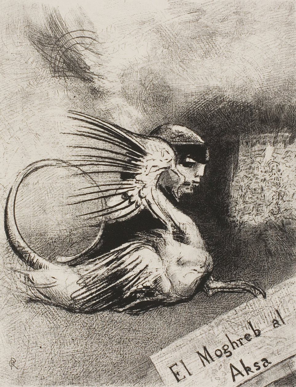 Frontispice for El Moghreb al Aksa av Edmond Picard av Odilon Redon