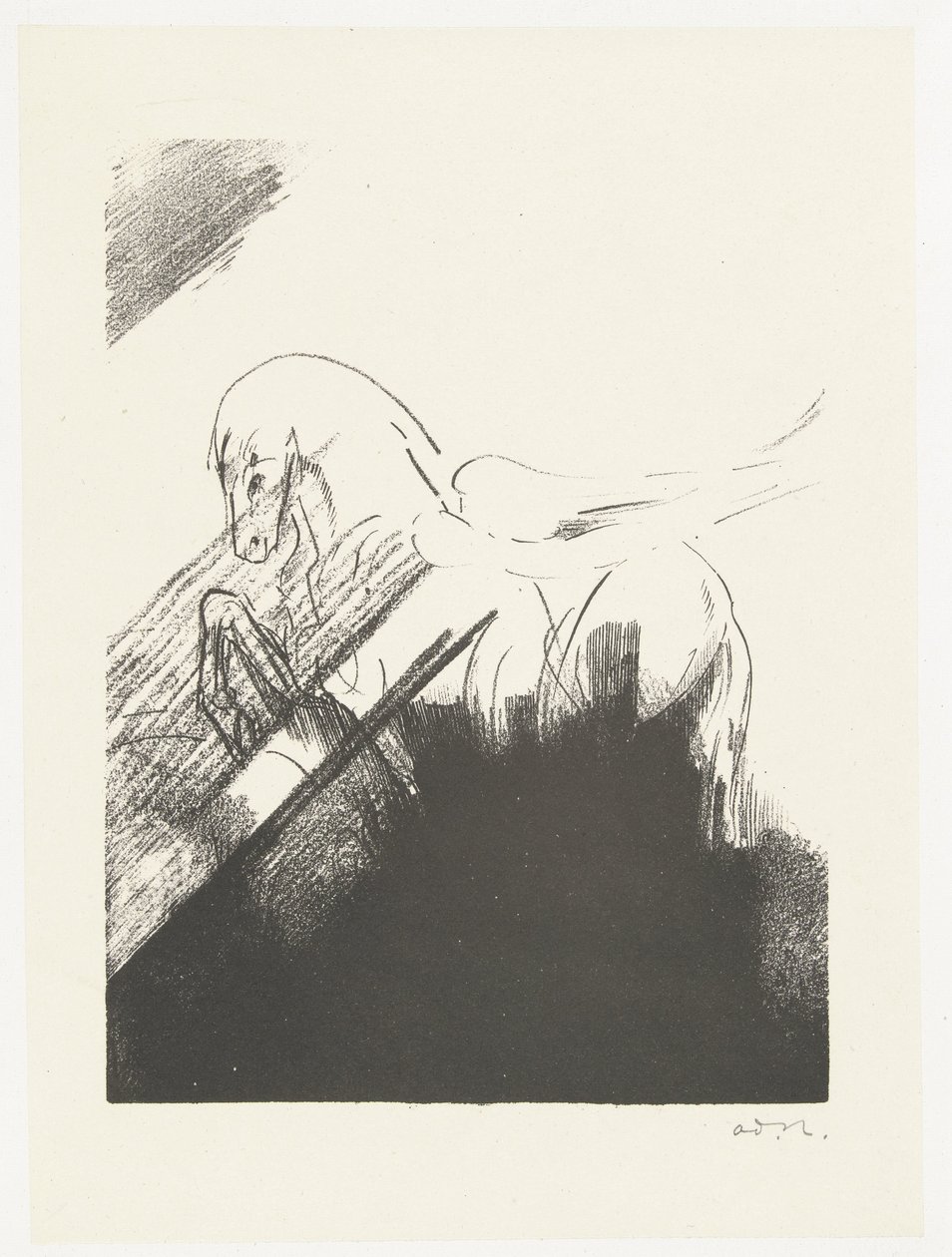 bevinget hest Cheval aile av Odilon Redon