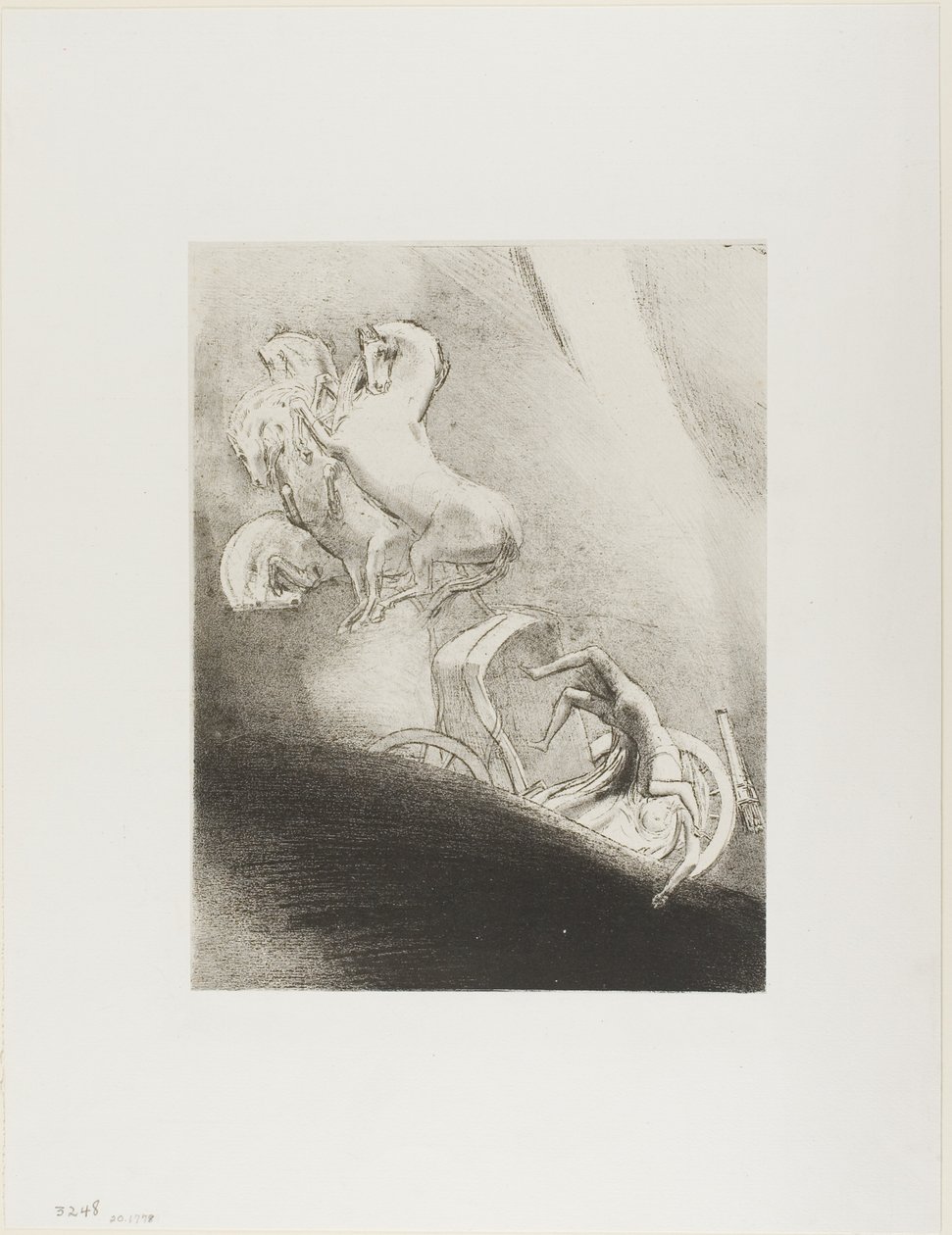 He Falls Head Foremost Into the Abyss, plate 17 av 24 av Odilon Redon
