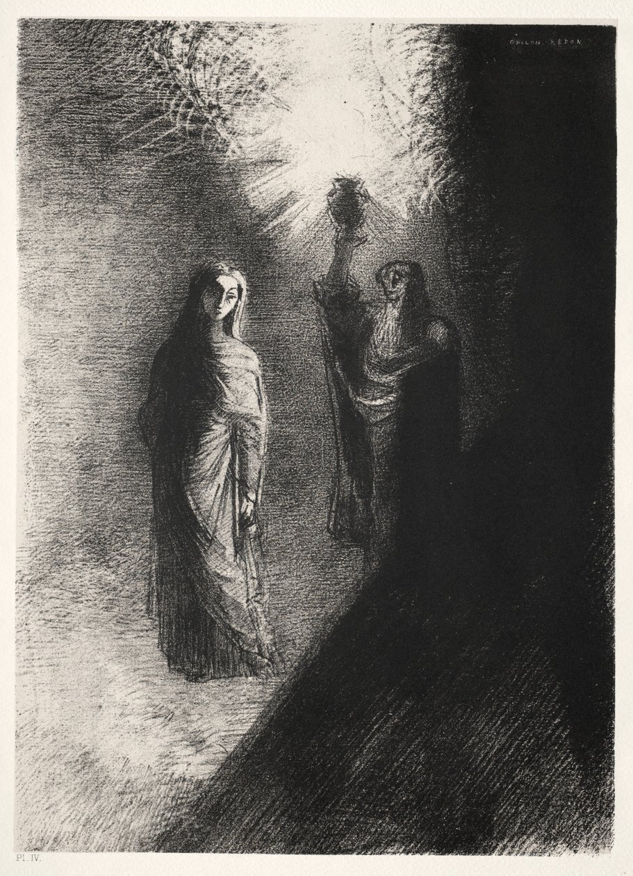 Han reiser bronseurnen av Odilon Redon