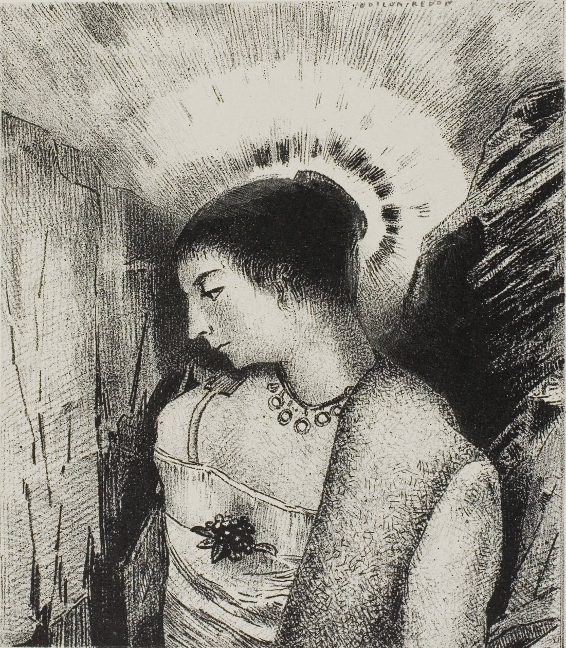 Her er den gode gudinnen, fjellenes Idaean Mother, plate 15 av 24 av Odilon Redon