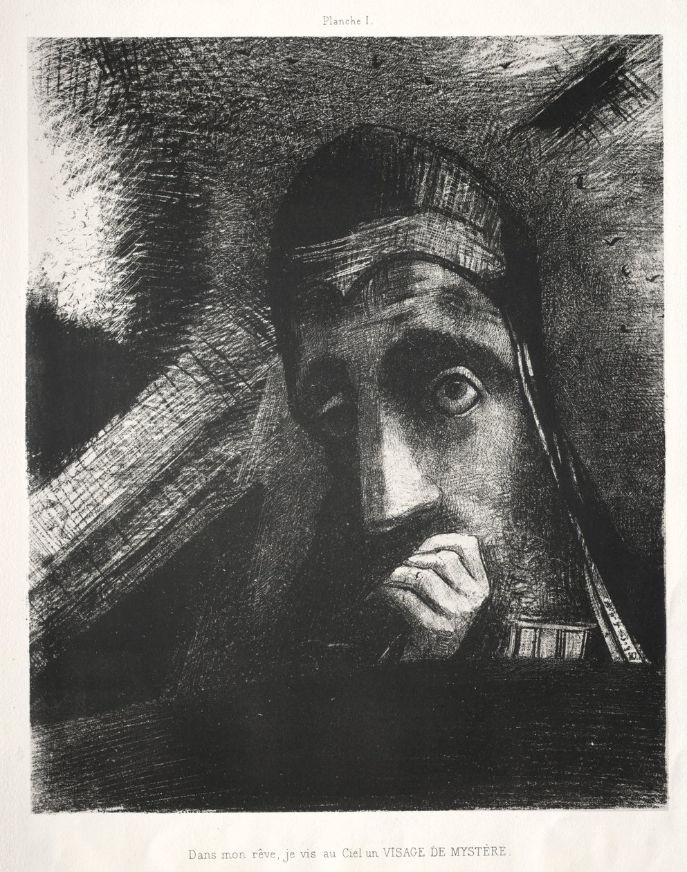 Homage to Goya: In My Dream I Saw in the Sky a Face of Mystery, 1885. av Odilon Redon