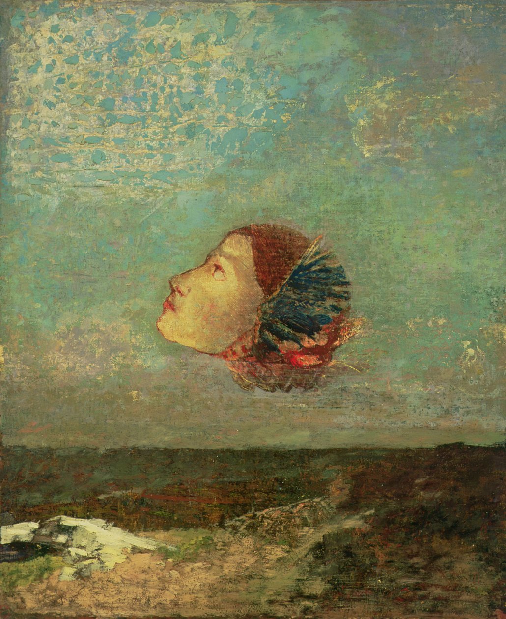 Homage to Goya, ca. 1895 (olje på kort montert på lerret) av Odilon Redon
