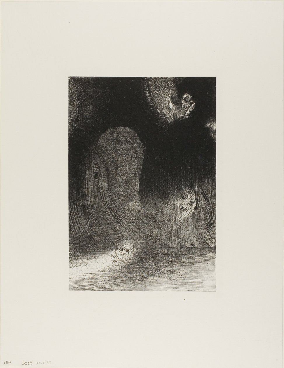 Jeg har noen ganger sett på himmelen det som virket som former for ånder, plate 21 av 24 av Odilon Redon