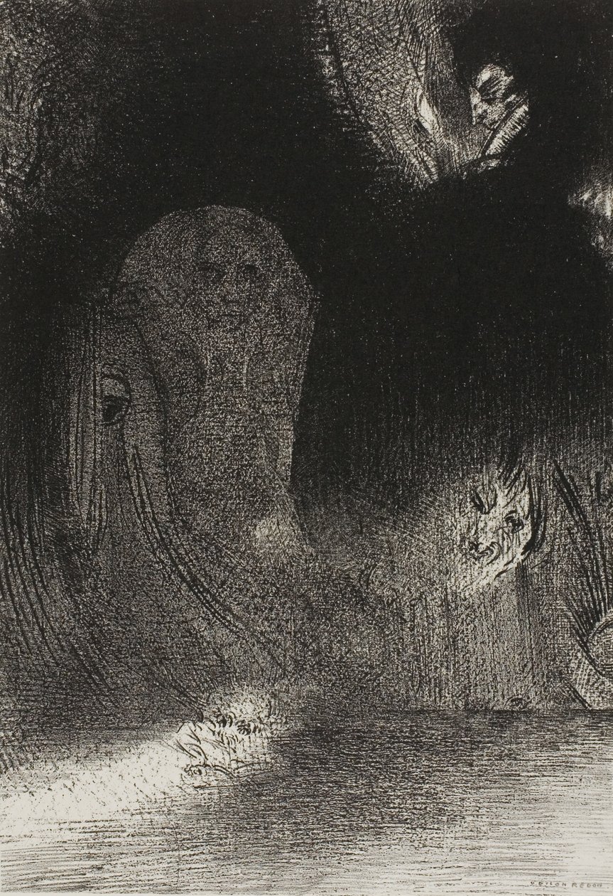 Jeg har noen ganger sett på himmelen det som så ut til å være som former for ånder, plate 21 av 24 av Odilon Redon