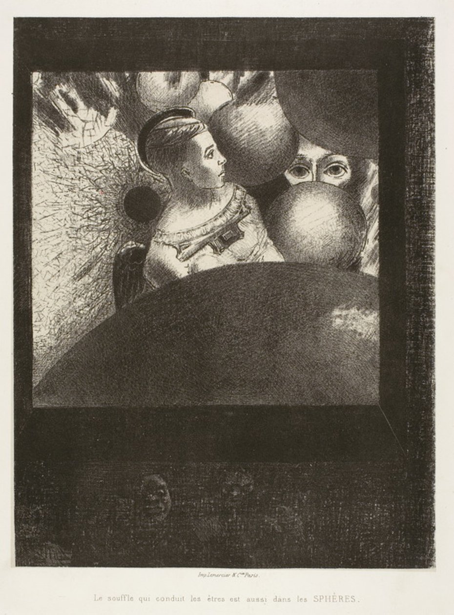 In the Spheres (The Breath Who Leads Living Creatures is also in the Spheres), plate fem fra To Edgar Poe av Odilon Redon