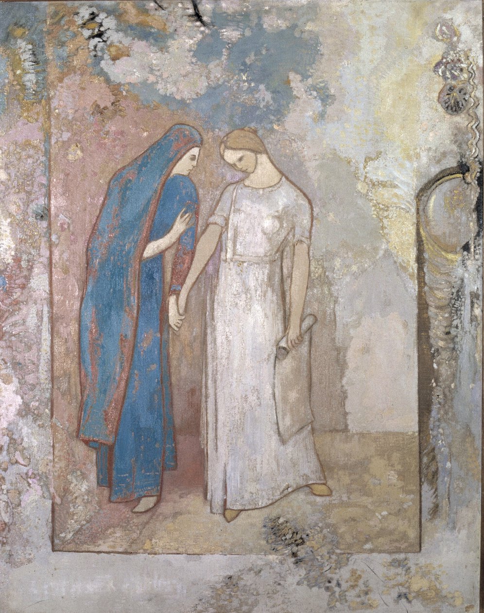 Initiation to Study— Two Young Ladies, ca. 1905 (olje på lerret) av Odilon Redon