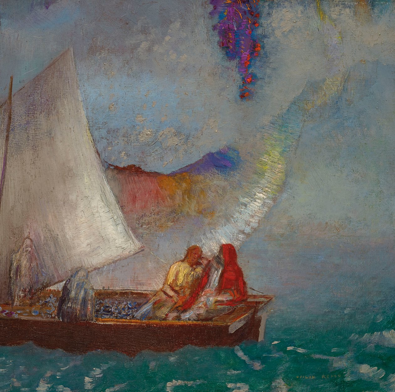 La Voile Grise, ca. 1900-05 (olje på lerret) av Odilon Redon