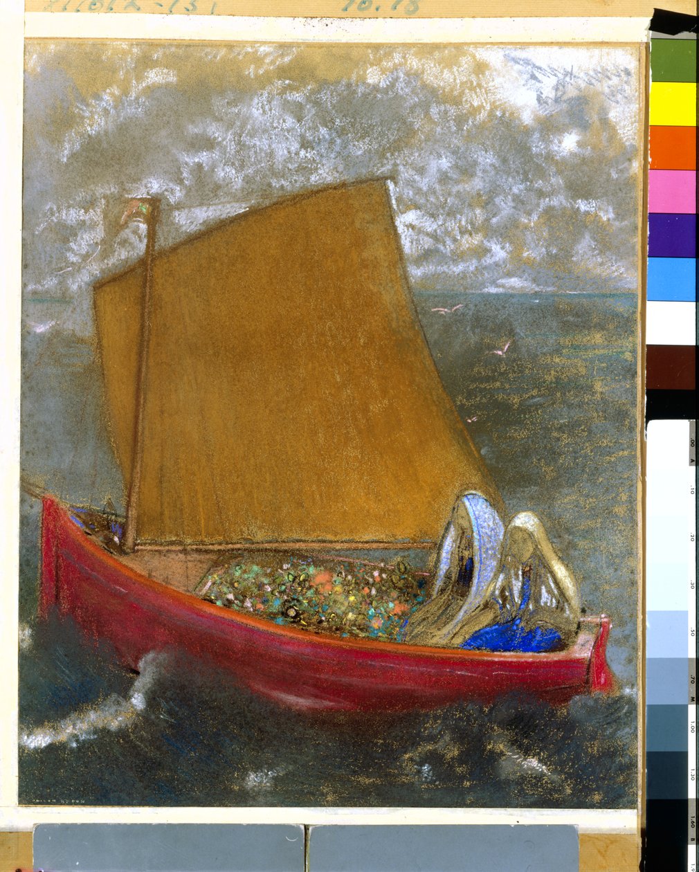 The Yellow Sail, ca. 1905 (pastell på papir) av Odilon Redon