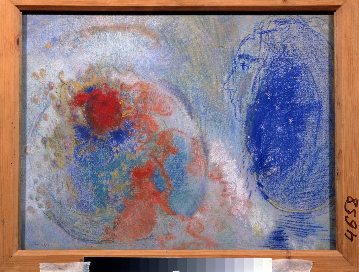 ""Le jour et la nuit"" (Natt og dag) Allegori om lys og mørke. Pastellmaleri av Odilon Redon (1840-1916). Symbolikk. 1908-1911 Mål 47x61 cm Pushkin-museet, Moskva av Odilon Redon