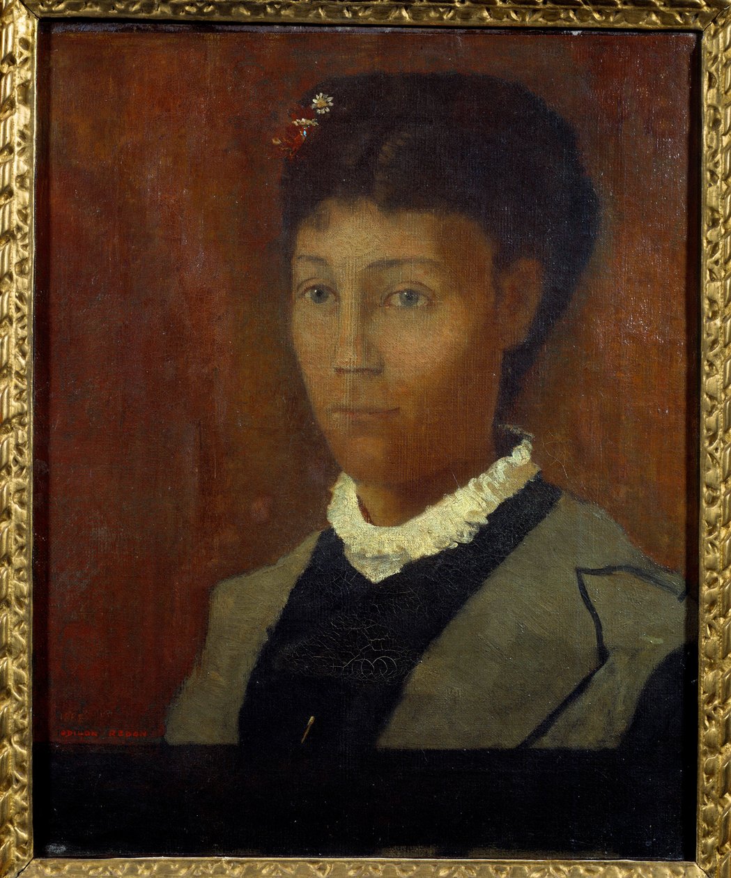 Madame Odilon Redon Portrett av Camille Redon nee Falte (1853-1923) av Odilon Redon